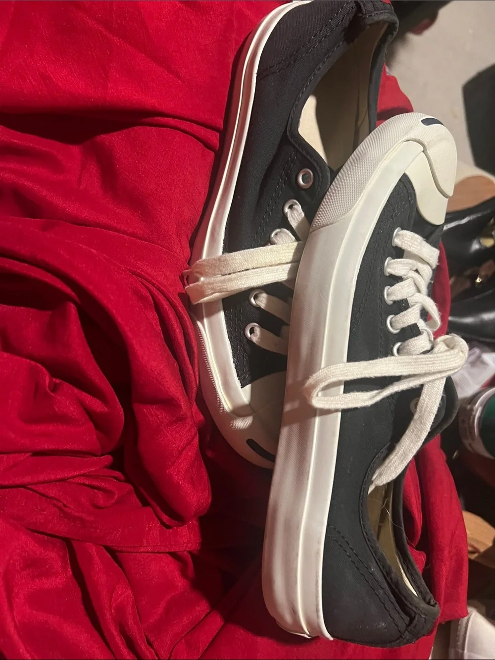 Converse Black and White Low-Top Canvas Sneakers: Jack Purcells